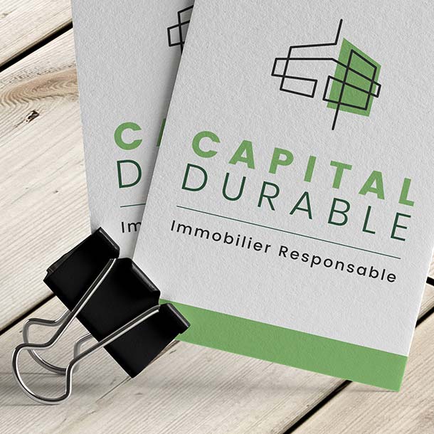 image miniature du logo éco-conçu pour Capital Durable, immobilier responsable - graphiste Toulouse
